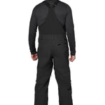 Flylow Baker Bib 2025 - Black bib with black straps, zippered leg pockets, and a flylow logo on the left thigh.