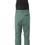 Flylow Baker Bib 2025 - Dark green bib with black straps and buckles, featuring a subtle white logo on the left thigh.