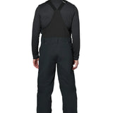 Flylow Firebird Bib 2025 - Black bib with black straps, zippered leg pockets, and a white logo on the left thigh.