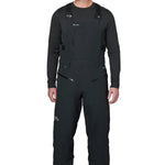 Flylow Firebird Bib - Black bib with white logo on left thigh, black straps and buckles.