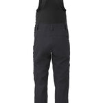 Flylow Firebird Bib 2025 - Black bib overalls with a white logo on the left leg and black straps.