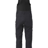 Flylow Firebird Bib 2025 - Black bib overalls with a white logo on the left leg and black straps.