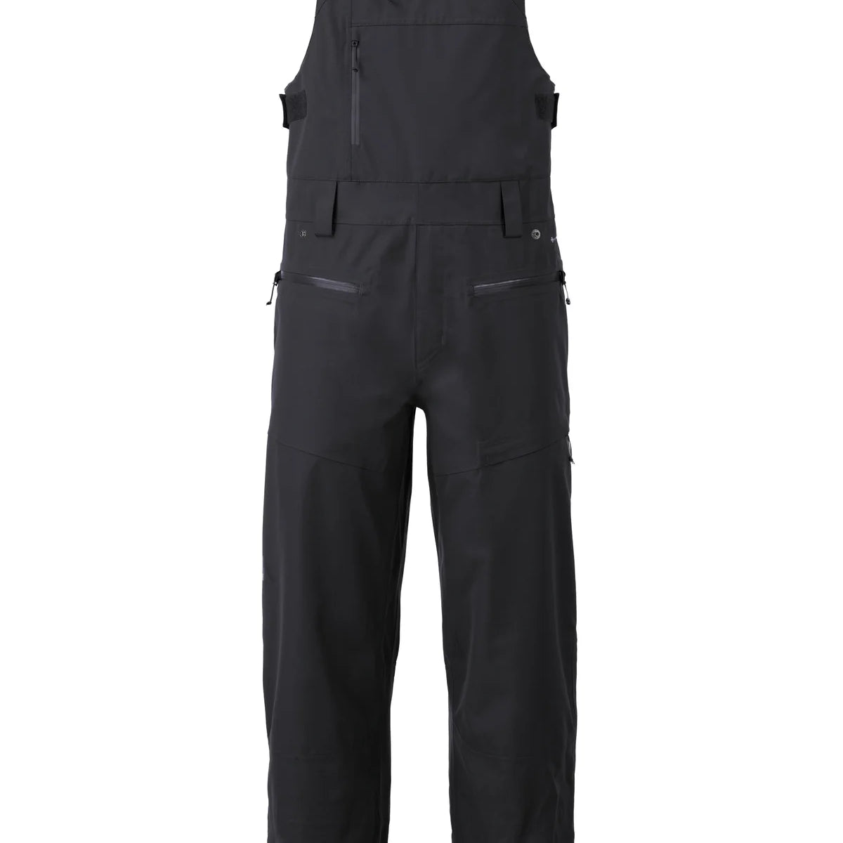 Flylow Firebird Bib 2025 - Black bib overalls with a zippered fly and adjustable straps.