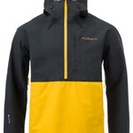 Flylow Knight Anorak Jacket - A black jacket with a yellow zipper and a small pocket on the chest.