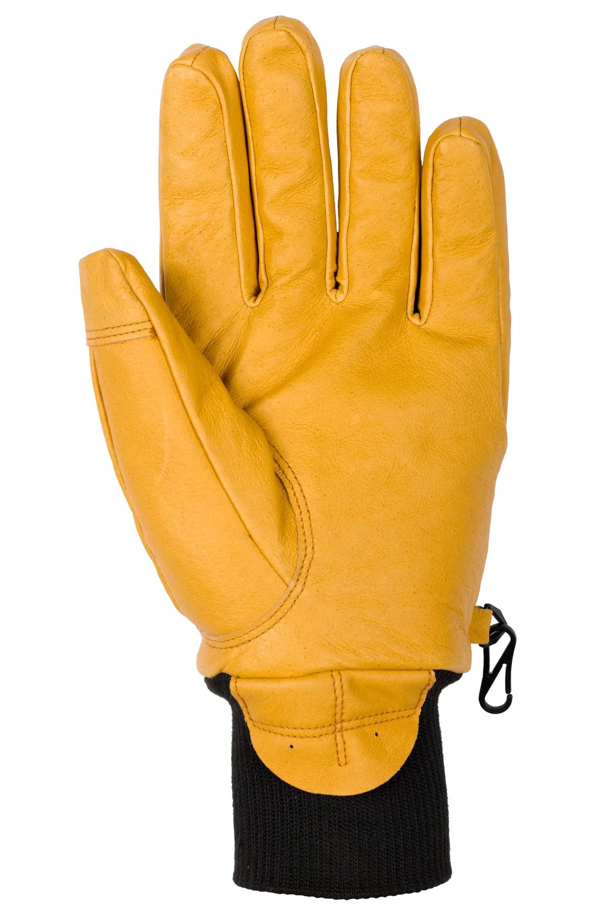 Flylow Magarac Glove 2025 - A tan-colored glove with a textured palm and thumb, featuring a black strap on the wrist.