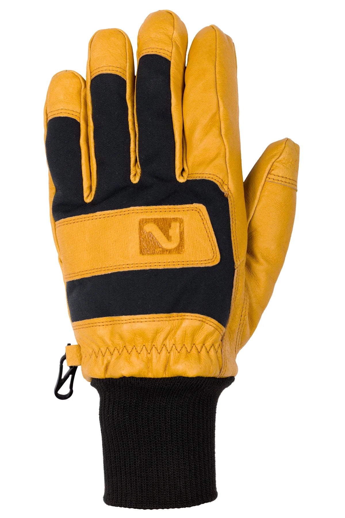 Flylow Magarac Glove - A tan glove with a black strap and a logo on the wrist, featuring a textured palm and thumb.