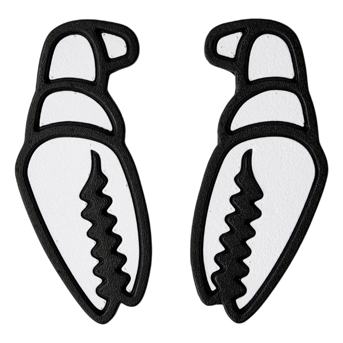 Crab Grab Mega Claw Stomp Pad 2025 - A black stomp pad with a wavy, claw-like design on top and a smooth bottom.