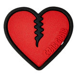 Crab Grab Mega Heart Stomp Pad 2025 - Red heart-shaped pad with a black jagged line down the middle and "CRAB GRAB" embossed in red on the bottom right side.