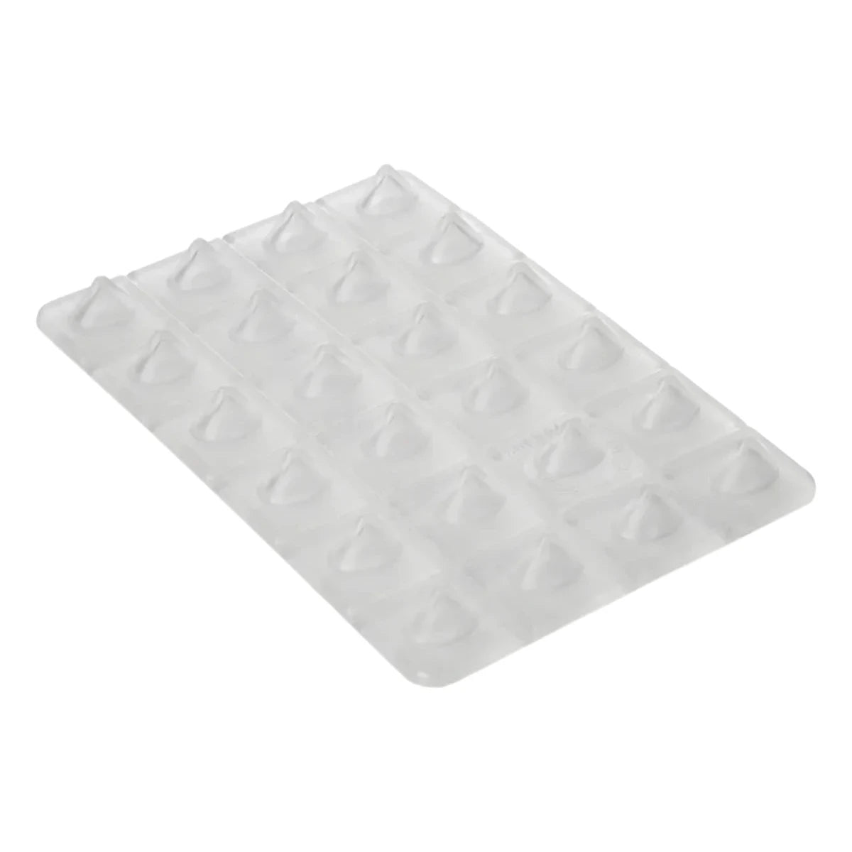Crab Grab Shark Teeth Stomp Pad 2025 - A white stomp pad with a textured pattern of shark teeth and a rounded edge.