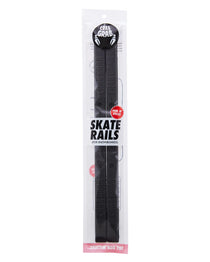 Crab Grab Skate Rails - Black skate rails with white lettering on top.