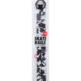 Crab Grab Skate Rails - 2025 snowboard with black, white, and grey abstract geometric pattern on top and sides.