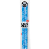 Crab Grab Skate Rails - Blue snowboard rails with a repeating pattern of blue crab silhouettes.