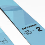 Faction Dancer 2 Ski 2026 - A light blue ski with a darker blue stripe on top and a black tip.