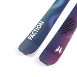 Faction Studio 2 Ski 2025 - A blue ski with a white logo on the tip and a black stripe down the middle.