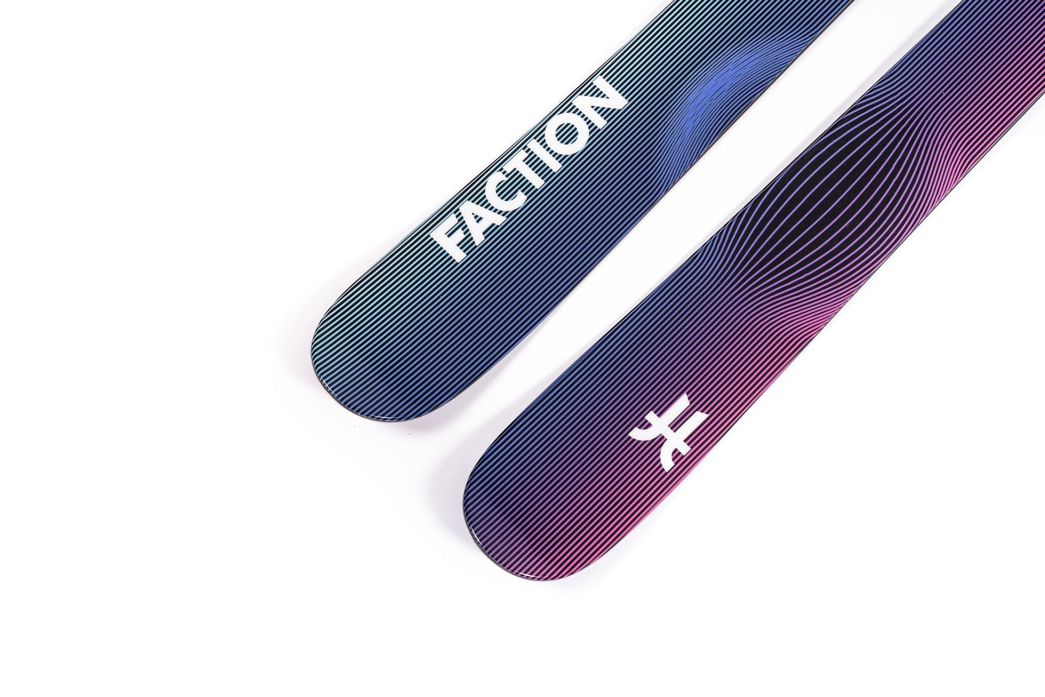 Faction Studio 2 Ski 2025 - A navy blue ski with a white logo on the tip and a subtle gradient effect along its length.