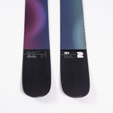 Faction Studio 2 Ski 2025 - A black ski with a wavy, pink and purple pattern on top.