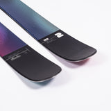 Faction Studio 2 Ski 2025 - A pair of skis with a black base and blue, purple, and pink gradient stripes on top.