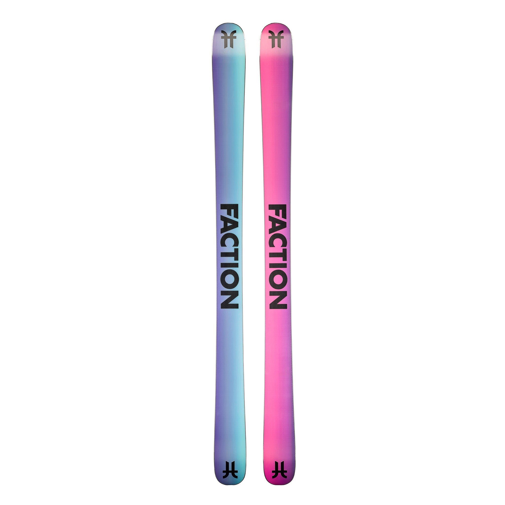 Faction Studio 2 Ski 2025 - A pair of skis with a blue and purple gradient color scheme, featuring a subtle white stripe along the top edge.