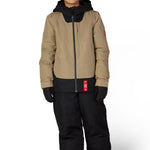 Black boys' shell pants with elastic waist and cuffed hems