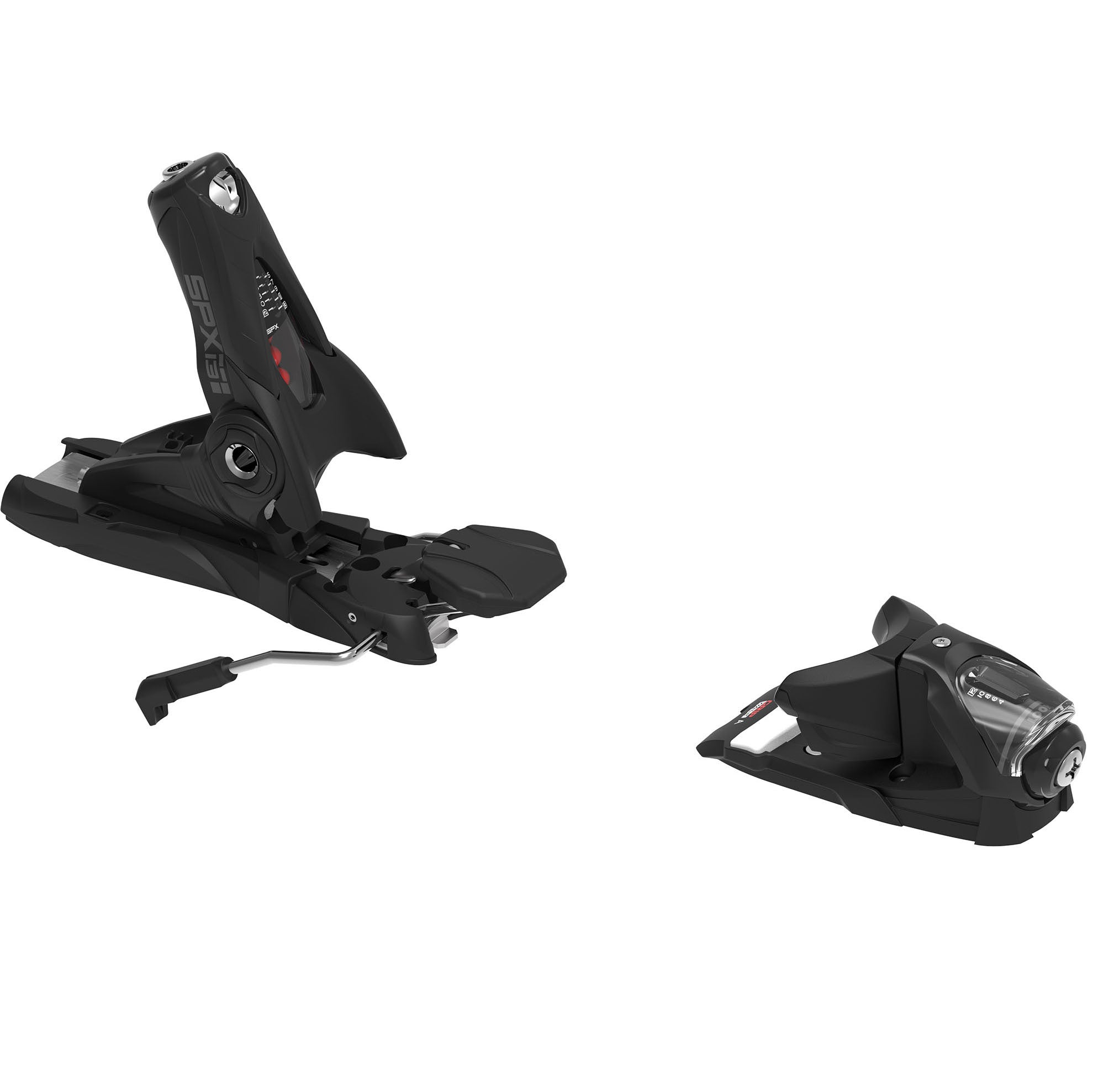 Look SPX 13 GW Ski Bindings 2025 - Black ski bindings with silver hardware and red accents.