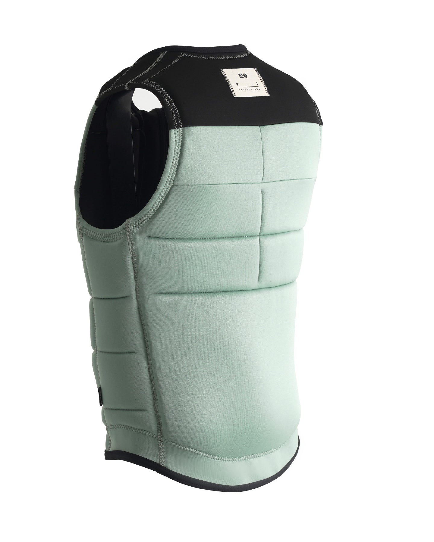 Follow Project One Impact Vest 2024 - A black vest with a white logo on the chest and shoulder straps.