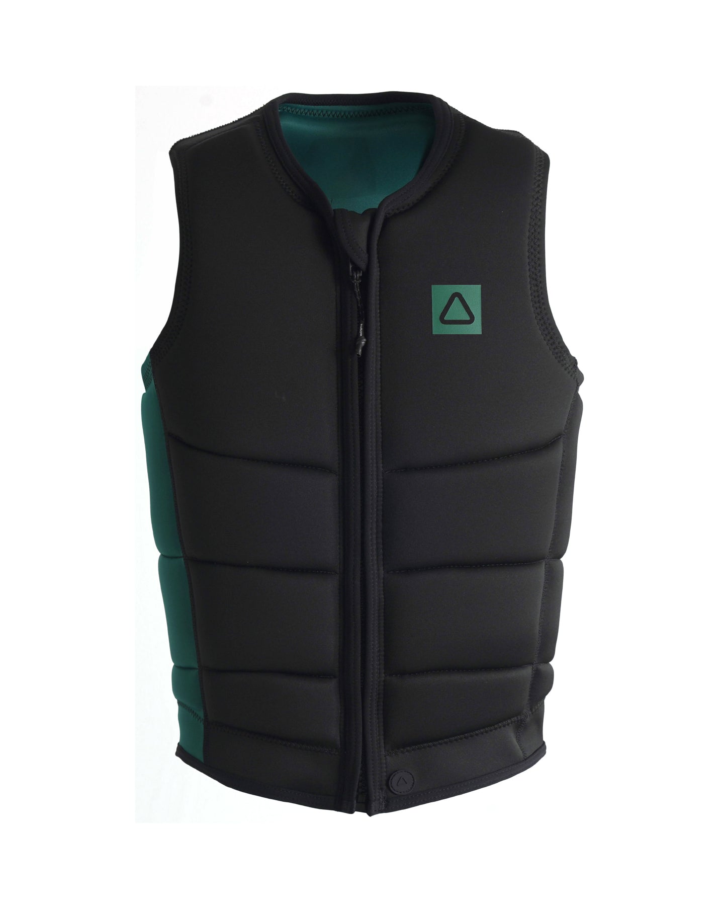 Follow Corp Impact Vest 2024 - Black vest with a green logo on the left chest area.