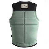 Follow Women's Project One Impact Vest 2024 - A mint green vest with a black grid pattern on the collar and shoulder straps.