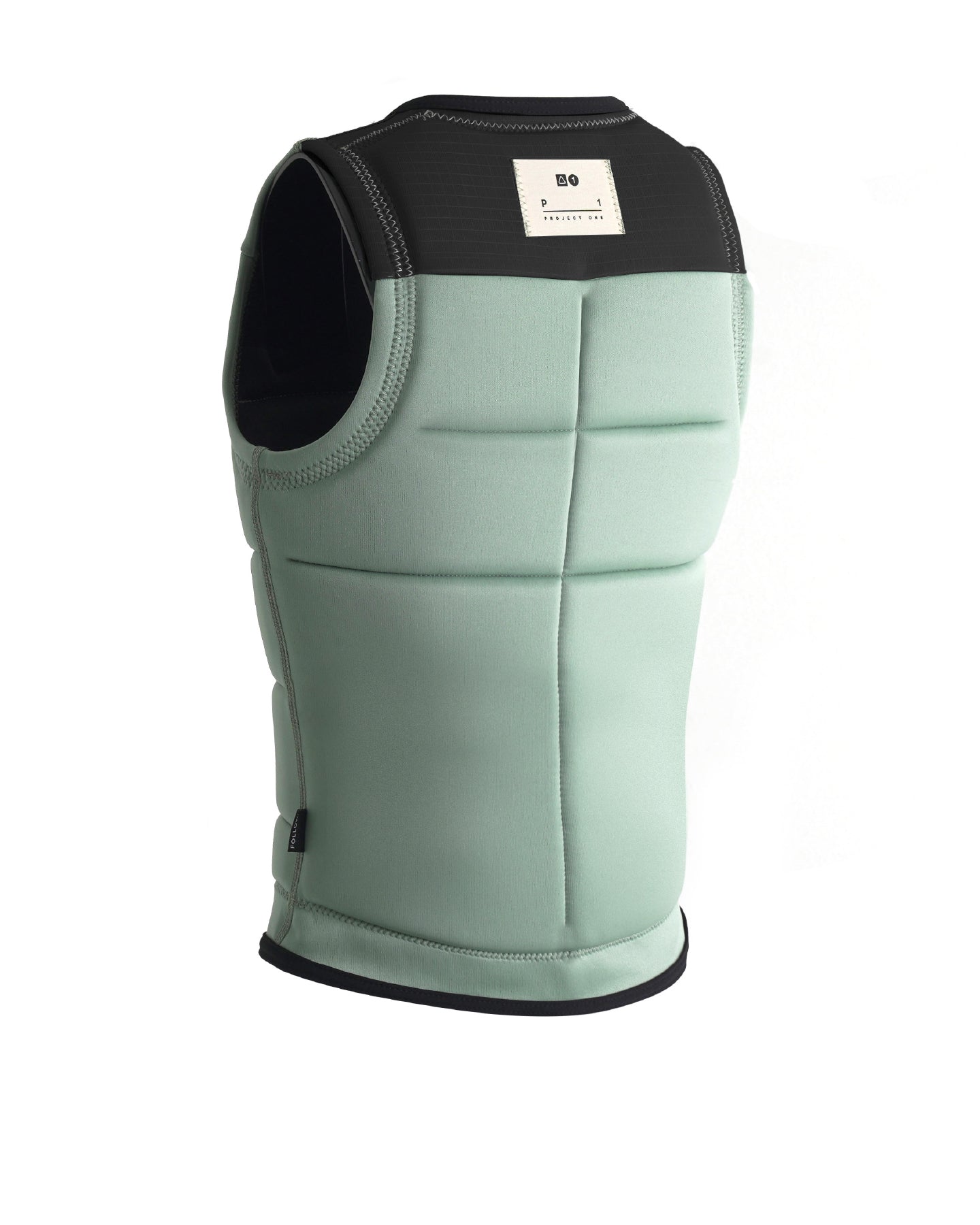 Follow Women's Project One Impact Vest 2024 - A mint green vest with a black shoulder strap and white stitching.