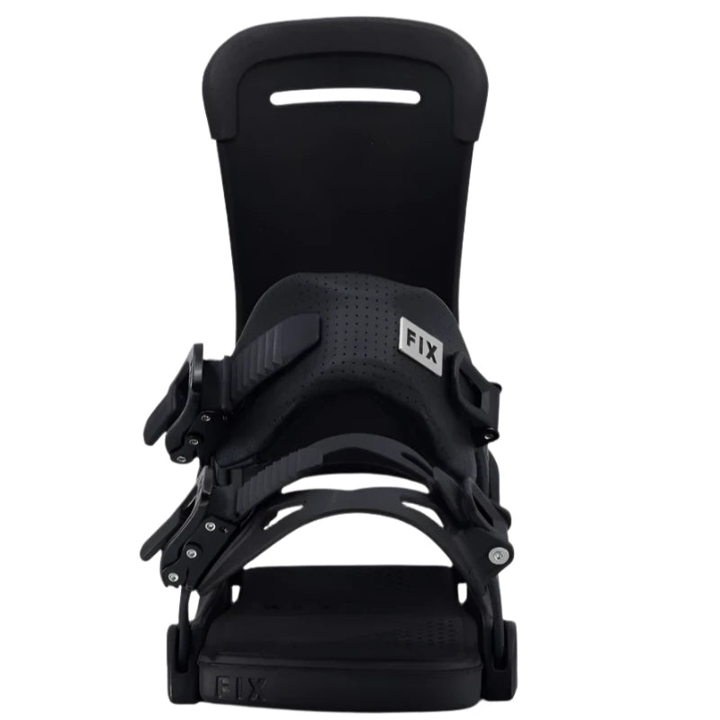 Fix Women's January Snowboard Binding - A black snowboard binding with a white logo on the strap that reads "FIX".