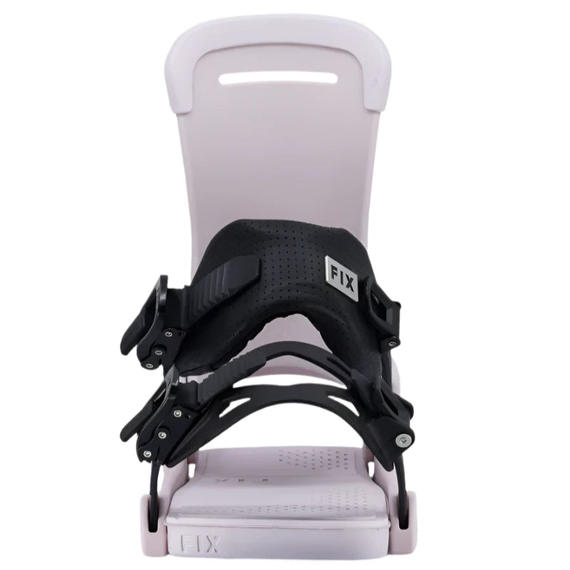 Fix Women's January Snowboard Binding - A black snowboard binding with a white logo on the strap that reads "FIX".