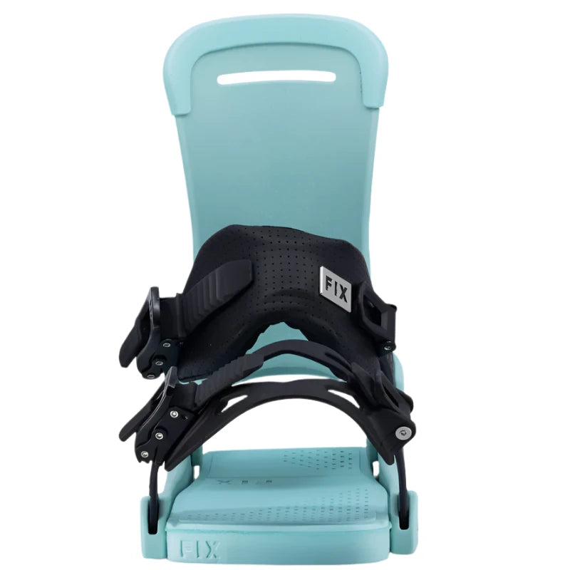 Fix Women's January Snowboard Binding - A black snowboard binding with a white logo on the strap that reads "FIX".