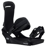 Fix Truce Snowboard Binding 2025 - Black snowboard bindings with white lettering on the baseplate.