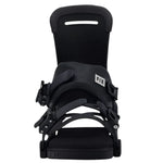 Fix Truce Snowboard Binding 2025 - Black snowboard binding with a rectangular cutout at the top of the strap.