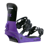 Fix Women's Seneca Snowboard Binding 2024 - A purple snowboard binding with a black strap and buckle.