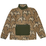 Airblaster Fleece Half Zip 2025 - A tan fleece half-zip pullover with a black zipper and logo on the chest.