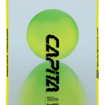 CAPITA Mercury Snowboard 2026 - White snowboard with black binding mounts and yellow accents on top sheet.