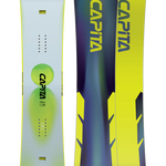 CAPITA Mercury Snowboard 2026 - A light blue snowboard with a green circle and black text on it.