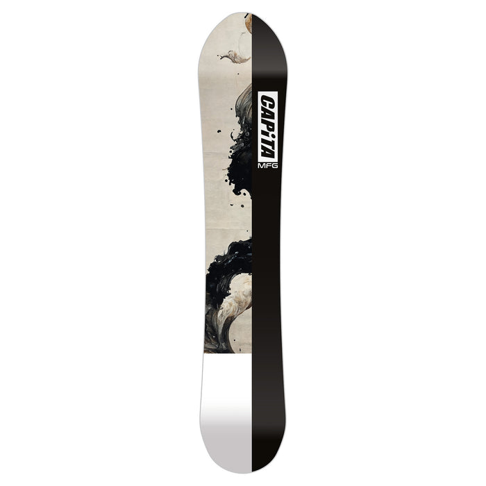 CAPiTA The Navigator Snowboard 2025- woodgrain white/ woodgrain beige angle 2