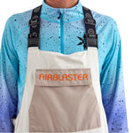 Airblaster Freedom Shell Bib 2025 - A light blue bib with a black zipper and adjustable straps, featuring a gradient pattern of darker blue at the bottom.