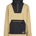 Airblaster Freedom Pullover Jacket 2025 - A tan-colored jacket with a black zipper and two black drawstrings at the hood.