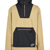 Airblaster Freedom Pullover Jacket 2025 - A tan-colored jacket with a black zipper and two black drawstrings at the hood.