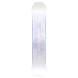 CAPiTA Pathfinder Camber Snowboard 2025 - A snowboard with a light blue background and white diagonal stripes on the top sheet, featuring a man's face in goggles and a helmet.