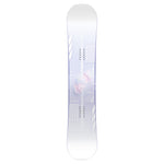 CAPiTA Pathfinder Camber Snowboard 2025 - A snowboard with a dark blue background and white diagonal stripes on the top sheet, featuring a man's face in a helmet at center.
