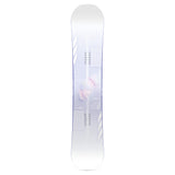 CAPiTA Pathfinder Camber Snowboard 2025 - A snowboard with a dark blue background and white diagonal stripes on the top sheet, featuring a man's face in a helmet at center.