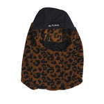 Autumn Hi Tek hood with a brown and black leopard print face panel and black crown.