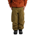 Olive shell pants worn from the front, with a relaxed fit and straight legs