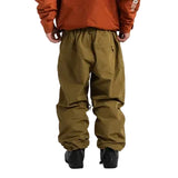 Olive shell pants worn from the back, with an elastic waist and gathered cuffs