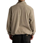 Back view of the pebble quarter-zip mock-neck pullover with long sleeves