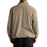 Back view of the pebble quarter-zip mock-neck pullover with long sleeves