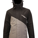 Turbine Flyway Insulated Jacket 2025 - A black jacket with a diagonal grey stripe across the chest and a hood.